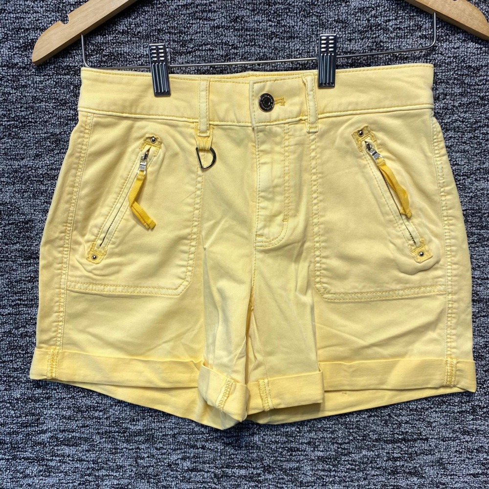 White House Black Market Pret A Play Shorts 00 Yellow Limoncello Mid Rise NWT